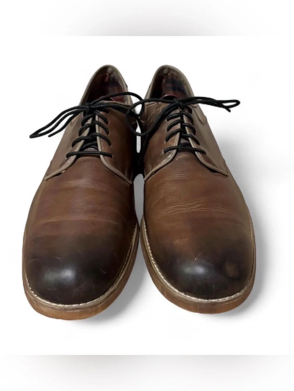 Bed|Stu Luz Men’s 11.5 US Shoes Leather Rustic Brown Casual Lace Up Oxford